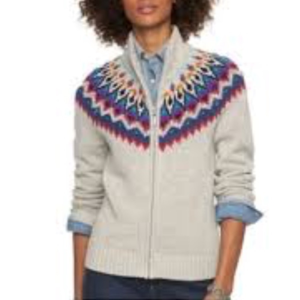 NWOT Chaps Zip Front Cardigan Sweater